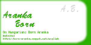 aranka born business card